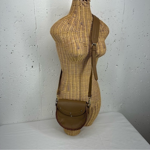 Danielle Nicole Beige Pebbled Vegan Leather Crossbody - Picture 2 of 14